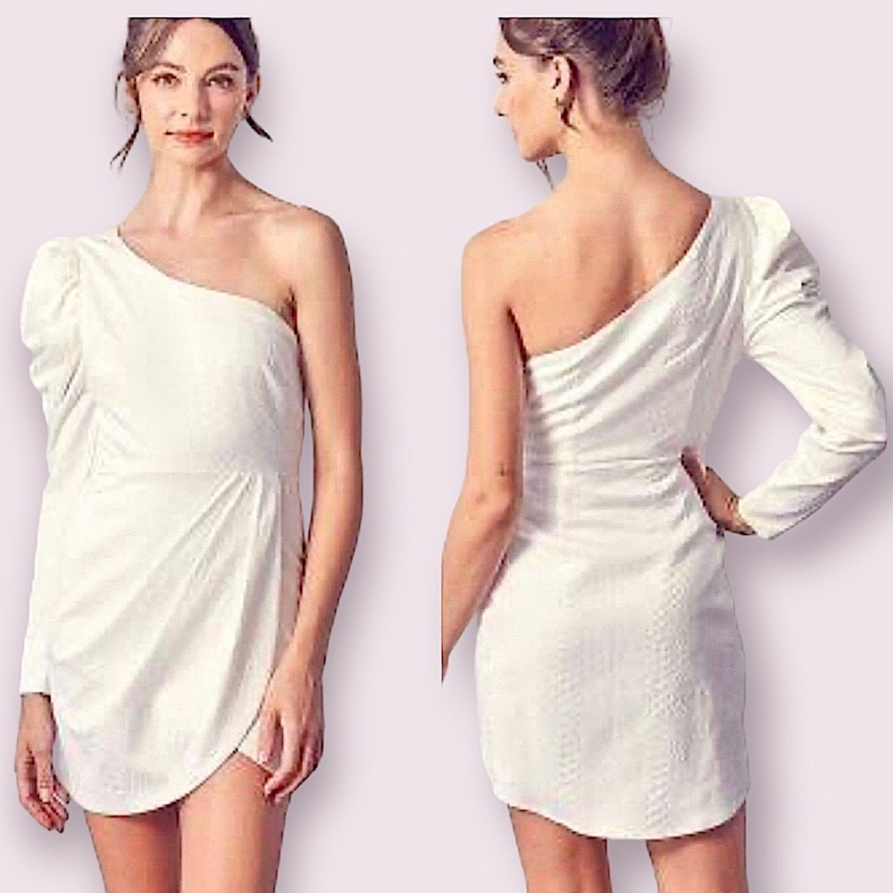 DO+BE One-Shoulder White Mini Dress